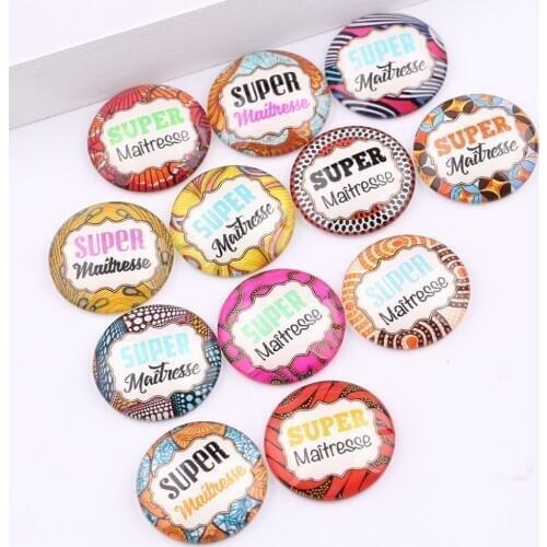 Reidgaller 20pcs super maitresse photo glass cabochon 20mm 25mm round dome diy jewelry findings for pendant keychain making