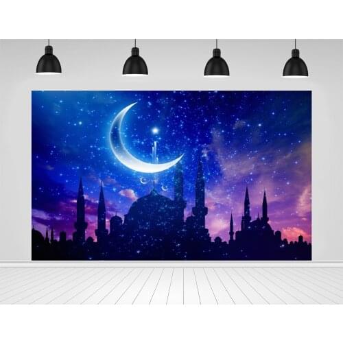 Scopiso Muslim Backdrops Glitter Moon Star Church Ramadan Lesser Party EID Portrait Photography Backgrounds Photo Studio Props