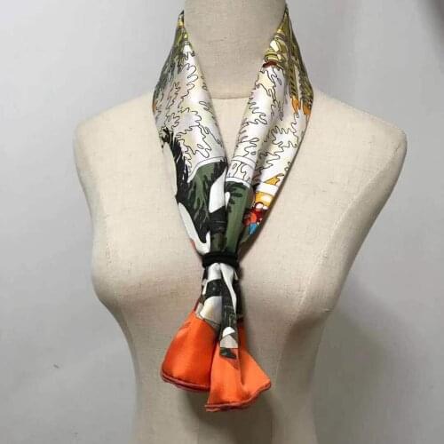 2021 new arrival spring summer classic snow 100% pure silk scarf twill hand made roll 90*90 cm shawl wrap for women lady gift