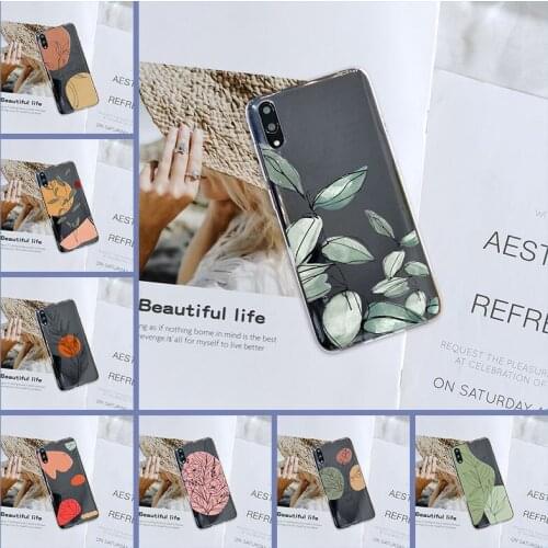 Silicone Phone Case For Huawei Y7 Y6 Y5 2019 Art Flower Aesthetic Painting Soft Back Cover For Huawei Y6 Y7 Y9 Pro Prime 2019