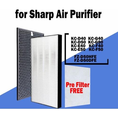 HEPA Carbon Filter FZ-D50HFE FZ-D50DFE for SHARP KC-D40 KC-G40 KC-D50 KC-G50 KC-E40 KC-F40 KC-E50 KC-F50 Air Purifier