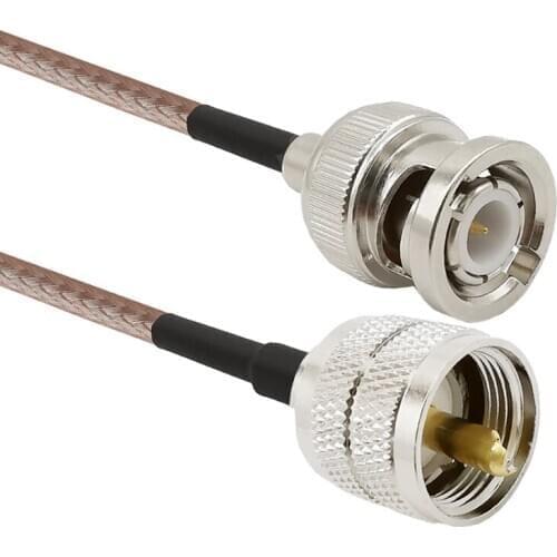 UHF Male to BNC Male PL259 PL-259 RG316 RF Coaxial Coax Extension Cable Jumper Pigtail extender wire connectors Ham Radio 5M
