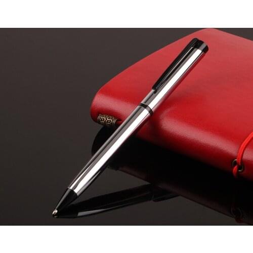 Bright silver metal ballpoint commercial advertising creative gifts in the oil pen