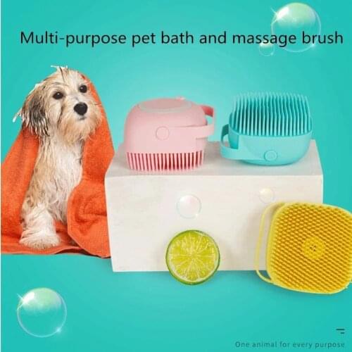 Silicone Bath Brush Shower Massage Scrubber Body Skin Exfoliating Scrubbing Tool Pet Dog Cat Bath Massage Dog Clean Accessories