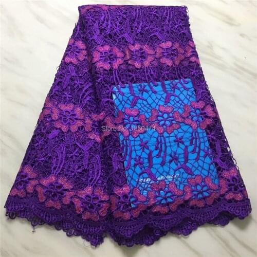 BEAUTIFICAL Hollow Out Guipure Cord Lace Fabrics 2019 High Quality Water Soluble Laces Dress With Beaded For Women 5Yards/Lot PW