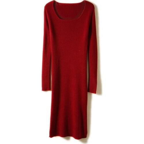 2021 woman winter 100% Cashmere sweaters autumn knitted Pullovers dresses High Quality Warm Female jumper O-neck clothing