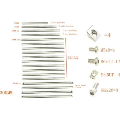 1set 2020 Aluminum Profile Extrusion Frame CNC with Screw for Voron 2.4 3d printer parts