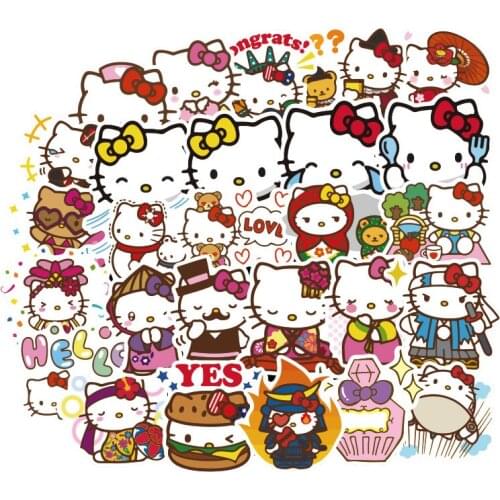 100 Pcs Hello Kitty TOMY Cartoon Stickers For Skateboard Motorcycle Luggage Sticker Laptop Guitar Notebook Stickers Gift