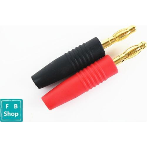 2pcs High quality pure copper gold plated 4mm banana plug high insulation panel lantern plug banana plug terminal