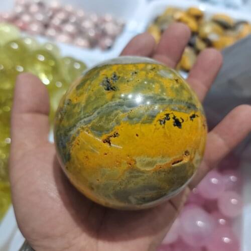 25-80mm Natural bumblebee jasper Crystal ball rare gem chakra healing decoration sphere gift