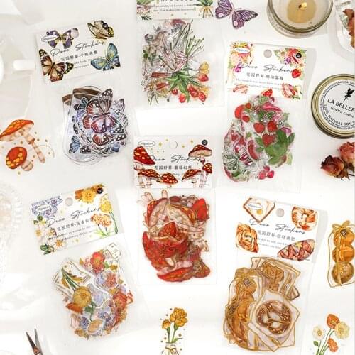 30Pcs/Bag Vintage Garden Picnic Series PET Sticker Package DIY Diary Journal Decoration Sticker Album Scrapbooking