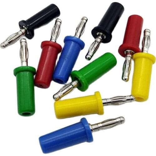 10pcs/lot colour Solder 4mm Banana Plug Connector for DIY power supply audio video plug