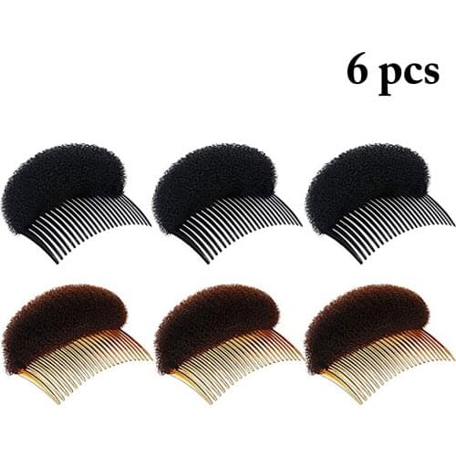 6PCS Hair Insert Comb Pump Up Volume Hair Base Forehead Hair Pads Invisible Sponge Hair Styling Accessories For Women