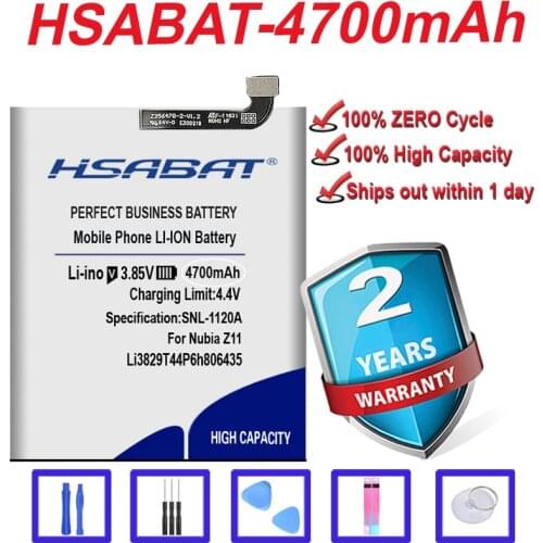 Original HSABAT Newest 4700mAh Battery for ZTE Nubia Z11 NX531J Nubia M2 Lite M2Lite NX573J M2 PLAY NX907J