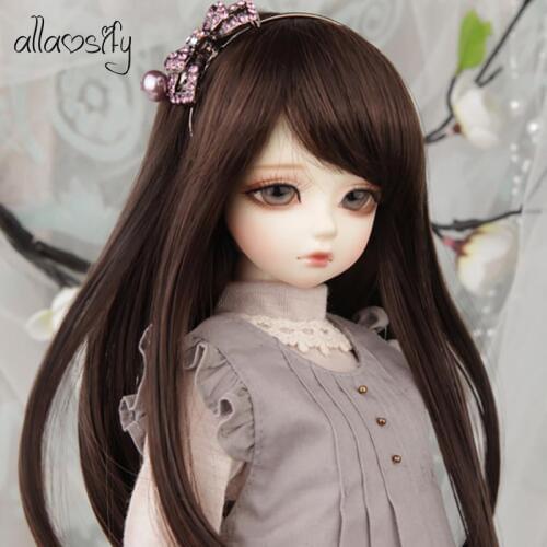 Allaosify Lovely Straight Doll Hair 1/3 1/4 1/6 1/8 BJD Wigs Doll Accessories Resin Doll Collection Doll Wigs