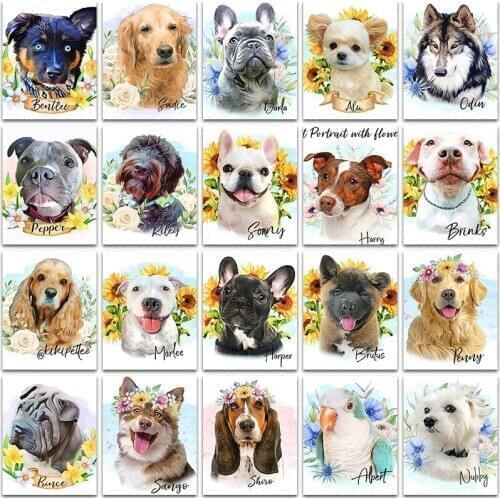 Diamond Painting embroidery mosaic Cross stitch Animal Cat Bulldog Teddy Dog Puppy Cute Schnauzer Husky Samoyed home decor bird