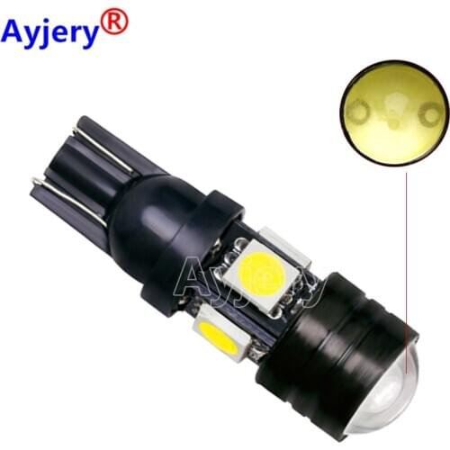 AYJERY Wholesales 300X T10 LED W5W Light Bulbs 5050 SMD Lens 4 LED 1.5W 12V Parking 194 168 White Red Wedge Clearance Light Lamp