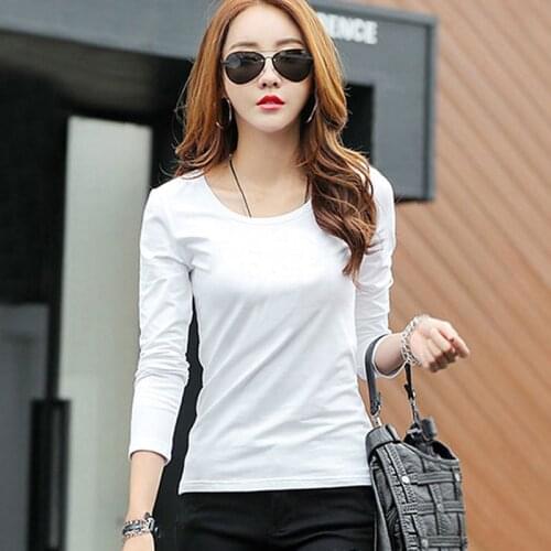 Basic T Shirt Women Long Sleeve Womens Tops Spring Autumn Tee Shirt Women Korean Style T-Shirt NewNew Tshirt