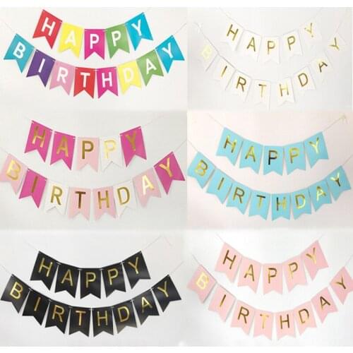 HAPPY BIRTHDAY Banner For Kids Children100 Days 1st Birthday Decoration Party Accessories