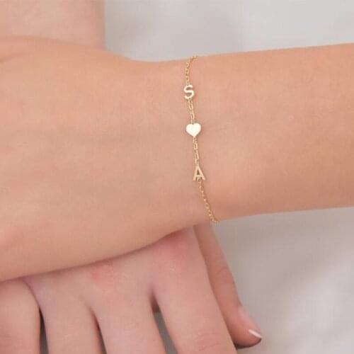 Fashionable Simple Temperament Stainless Steel Multiple Letter Bracelet Initial Letter Bracelet Best Gift for Womens Jewelry