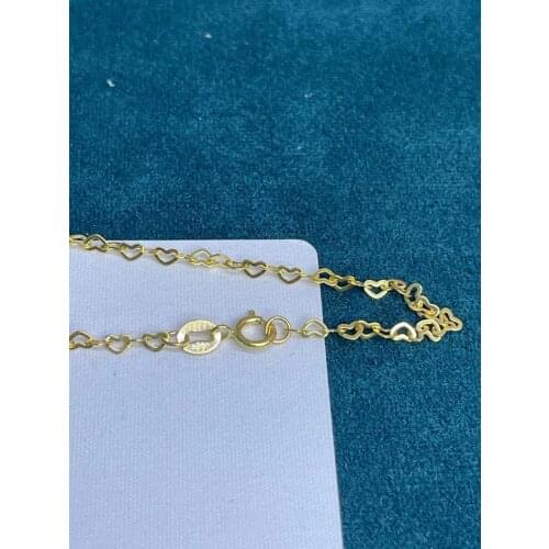 Solid 18K Yellow Gold LOVE Necklace Chain for Jewelry Making Findings DIY Necklace Chains Materials Handmade