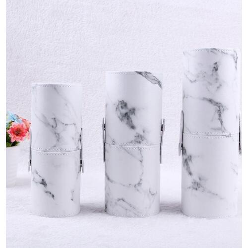 1pc Travel PU Marbling Makeup Brushes Pen Holder Brushes Storage Cosmetic Makeup Brush Case Box Organizer Make Up Tools 3 Sizes