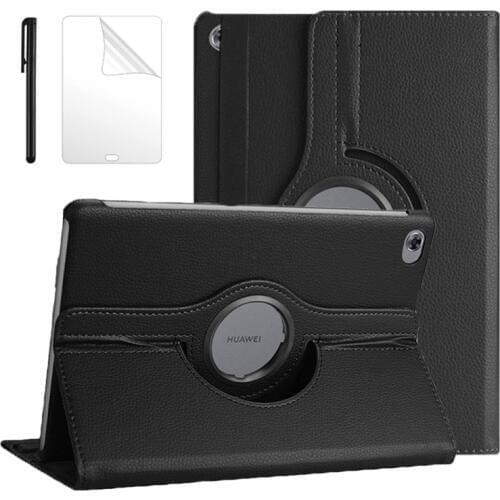 360 Rotating Case For Huawei Mediapad M5 Lite 10 BAH2-W19/L09/W09 10.1 Tablet Stand Cover For Huawei M5 lite 10 Case + Film Pen