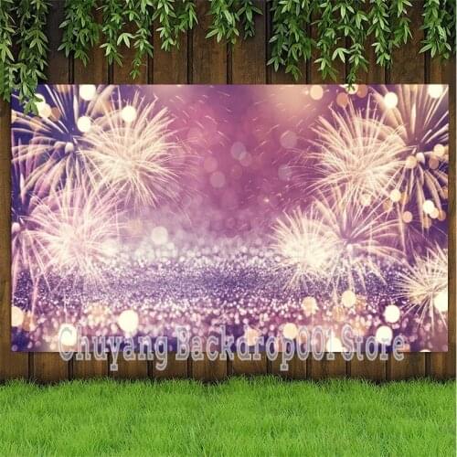 Happy New Year Christmas Fireworks Photography Backdrop Family Celebration Party Photo Studio Background Decor Banner Prop