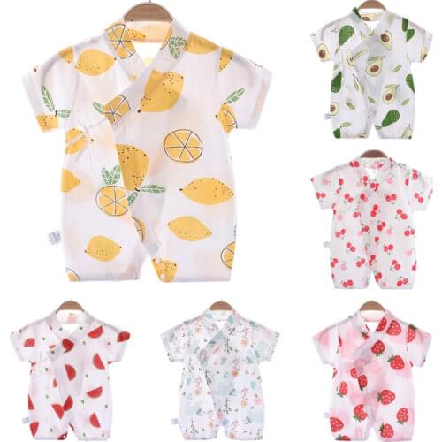 2021 Infant Summer Toddler Romper Jumpsuit Cartoon Newborn Baby Rompers Cotton Short Sleeve Thin Clothes 0-18M