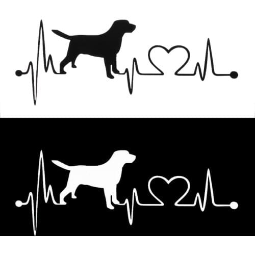 Labrador Retriever Heartbeat Love Decal Car Sticker Creative Auto Accessories
