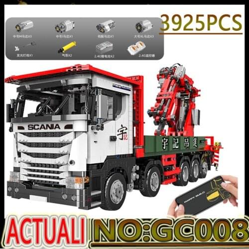 Hot GC008 APP High-tech Car Model The Big Scania Crane Lorry Truck Building Blocks Brick New 20005 Toys Kids Christmas DIY Gifts