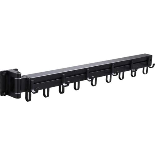 Multi-Purpose Clothes Rack Rotatable,Wall Mounted Iron Garment Rack Bar, Hanging Rod for Closet Storage,22.5Inch