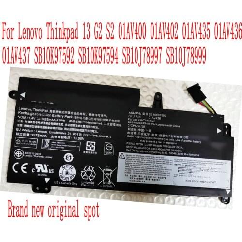100% Brand New 3685mAh/42WH SB10J78997 Battery For Lenovo Thinkpad 13 G2 S2 01AV435,SB10K97592 SB10J78999 SB10K97594 Laptop