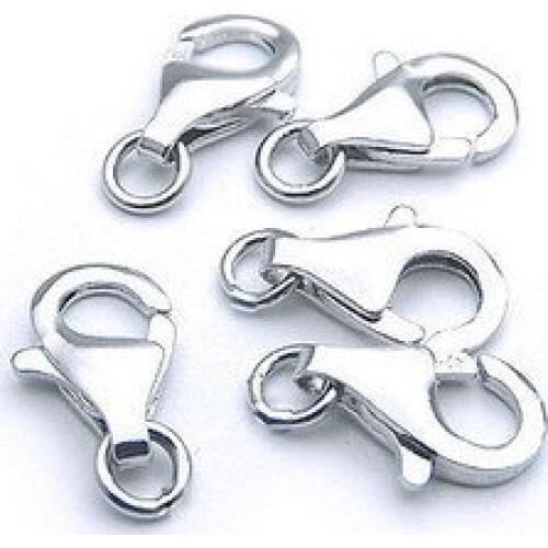 Wholesale 10pcs/Lot 925 Sterling Silver Lobster Clasp With Opening Jump Ring Women Finding Jewelry