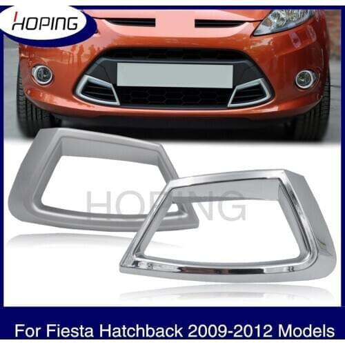 Hoping Front Bumepr Lower Grille Trim Panel Silver Chroming Air Inlet Grille Garnish For Fiesta Hatchback 2009-2012 For Ford