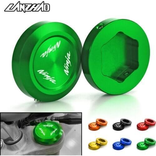 NINJA Motorcycle Front Fork Suspension Top Cover Cap CNC Aluminum Accessories for Kawasaki Ninja 250 400 2017 2018 2019 2020