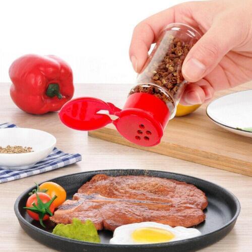 2 PCS Plastic Cruet Spice Salt Pepper Shakers Seasoning Bottles Jar Barbecue Container Condiment Jar Can N1F3