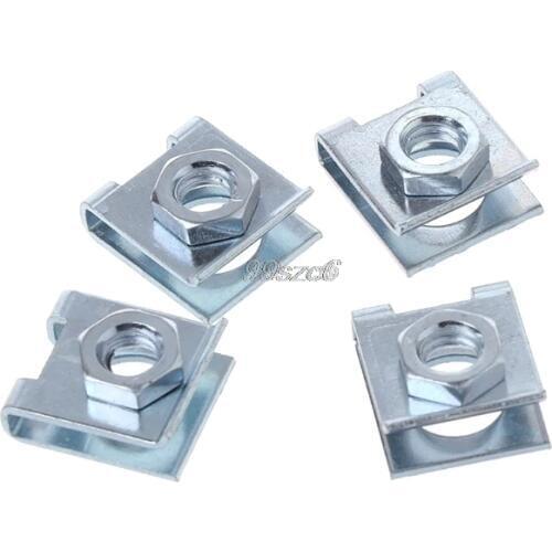 Automotive car license plate fasteners buckle metal nut U-Type gasket retaining clips retainers suitable size 6mm screw rivets