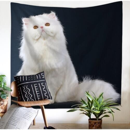 Nordic Natural View Tapestry Persian Cat Pattern Living Room Bedroom Home Decor Dirt-resistant Wall Hanging Chic Ornaments