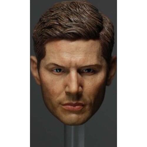 1/6 Scale Supematural Dean Winchester Head Sculpt Male Soldier Jensen Ackles Head Carving Model Toy Collection