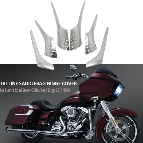Tri-Line Saddlebag Lid Accents Motorcycle Chrome FOR HARLEY Electra Road Street Glides Road Kings 2014-2020