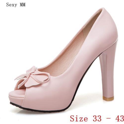 Platform Pumps Peep Toe Women High Heels Gladiator Sandals Woman High Heel Shoes Small Plus Size 33 - 40 41 42 43