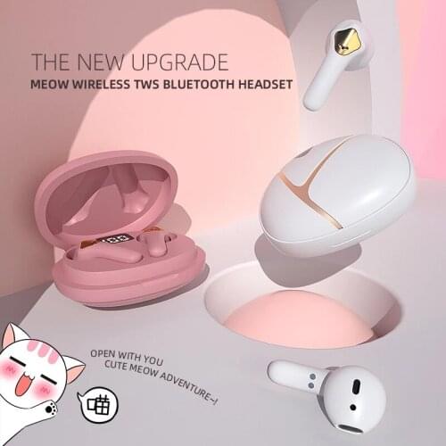 New Private Model Cute Cat Real Wireless Tws Bluetooth Headset T88 High Quality Womens Headset