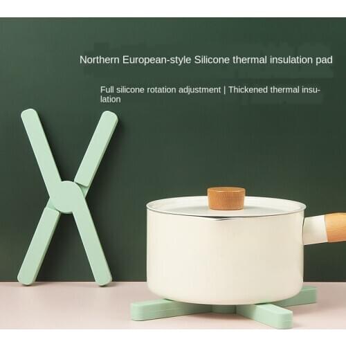 Thickened Silicone Foldable Pot Mat Silicone Mat Kitchen Heat Insulation Table Cup Mat High Temperature Table Mat Non-slip