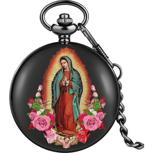 Vintage Catholic Church Quartz Pocket Chain Watches Mens High Quality Dial Portable FOB Necklace Pendant Exquisite Collectible