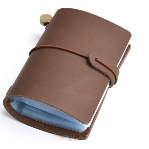 Handmade Credit Card Holder Genuine Leather Vintage Business Card Wallet Men Cow Leather Minimalist Wallet for Credit Cards