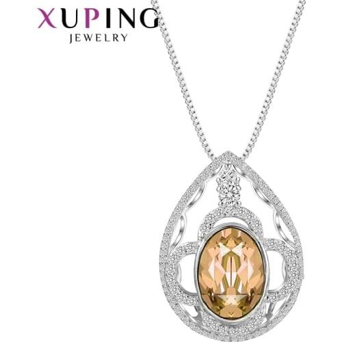 Xuping Jewelry Luxury High Quality Crystals Necklace for Women Girls Wedding Party Gifts 40211