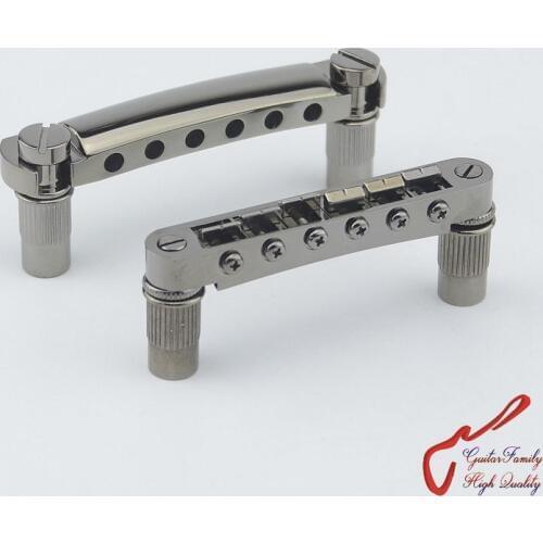 1 Set Black Nickel GuitarFamily Tune-O-Matic Electric Guitar Bridge And Tailpiece MADE IN KOREA