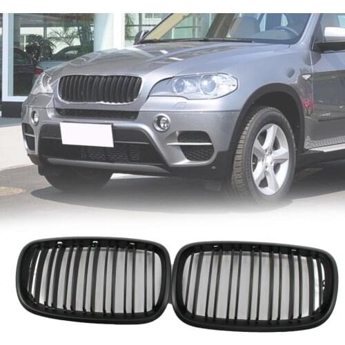 1 Pair Kidney Grille Left Right Matt Black ABS Durable Grill Vent Cover 51137157687 51137157688 for BMW 5 Series E70 08-12