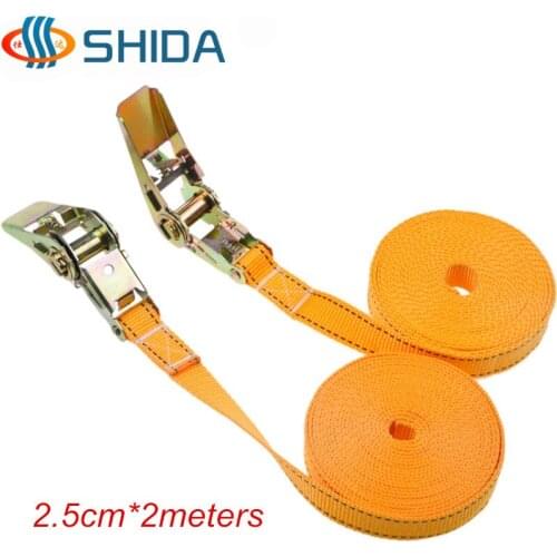 Hot Sale 1Pcs 1 Inch * 2 Meters 900KG Cargo Lashing Polypropylene Webbing Strap,Ratchet Tie Down Cam Metal Buckle Assembly Sling